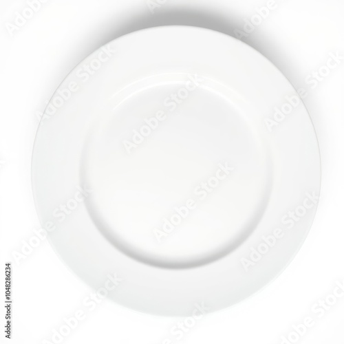 Empty plate isolated on white background full depth of field