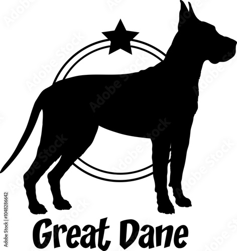 Great Dane dog silhouette,  dog, dog breeds, logo, vector, silhouette, logo design, animal, illustration, icon, sign, design, black,  symbol, pet