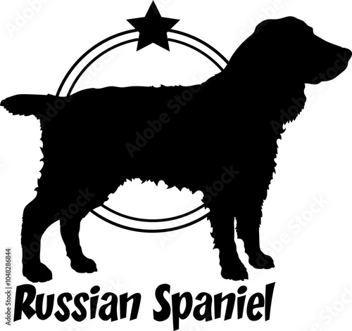 Russian Spaniel dog silhouette,  dog, dog breeds, logo, vector, silhouette, logo design, animal, illustration, icon, sign, design, black,  symbol, pet