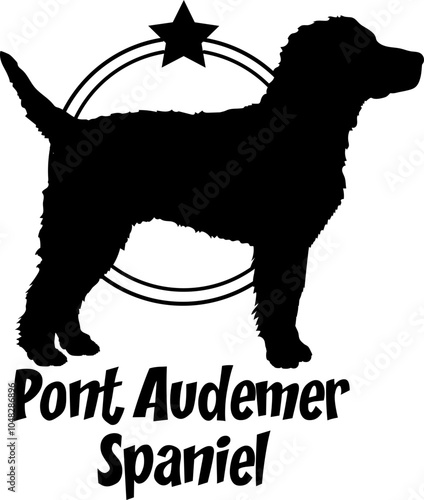Pont Audemer Spaniel dog silhouette,  dog, dog breeds, logo, vector, silhouette, logo design, animal, illustration, icon, sign, design, black,  symbol, pet