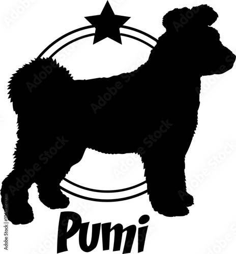 Pumi. dog silhouette,  dog, dog breeds, logo, vector, silhouette, logo design, animal, illustration, icon, sign, design, black,  symbol, pet photo