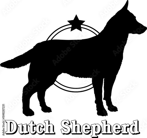 Dutch Shepherd dog silhouette,  dog, dog breeds, logo, vector, silhouette, logo design, animal, illustration, icon, sign, design, black,  symbol, pet