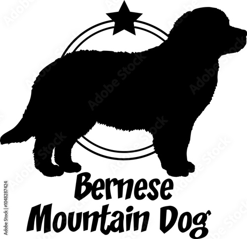 Bernese Mountain  dog silhouette,  dog, dog breeds, logo, vector, silhouette, logo design, animal, illustration, icon, sign, design, black,  symbol, pet