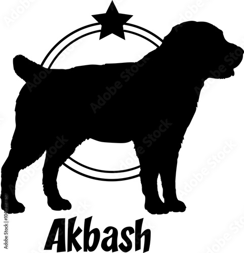 Akbash dog silhouette,  dog, dog breeds, logo, vector, silhouette, logo design, animal, illustration, icon, sign, design, black,  symbol, pet photo