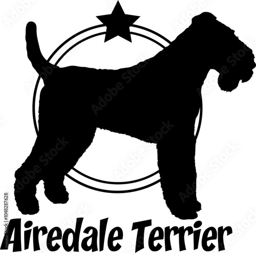 Airedale Terrier. dog silhouette,  dog, dog breeds, logo, vector, silhouette, logo design, animal, illustration, icon, sign, design, black,  symbol, pet