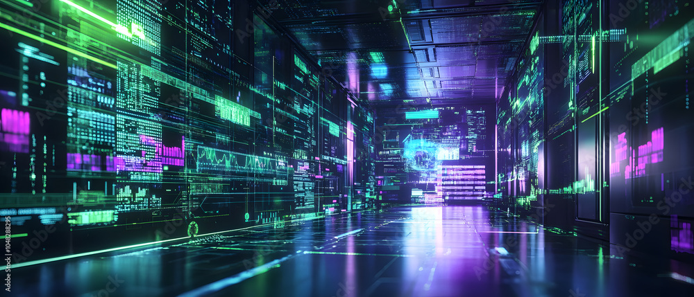 Futuristic Business & Stock Investment Visuals: High-Tech, Neon-Lit Financial Concepts with Modern Urban Backdrops Futuristic Business & Stock Investment Visuals: High-Tech, Neon-Lit Financial Concepts with Modern Urban Backdrops