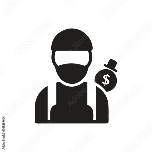 Robber icon on white background