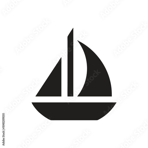Sail boat icon on white background