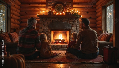 Thanksgiving - fireplace with christmas decorations