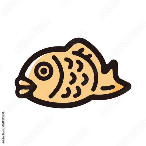 Taiyaki outline icon for graphic design, apps and websites