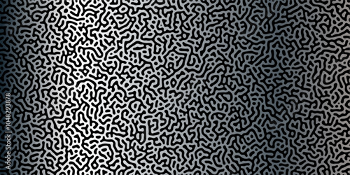 Abstract Reaction-diffusion Turing pattern natural texture Silber gradient color scheme. Linear design with biological algorithm psychedelic background. Reaction-diffusion or truing patter