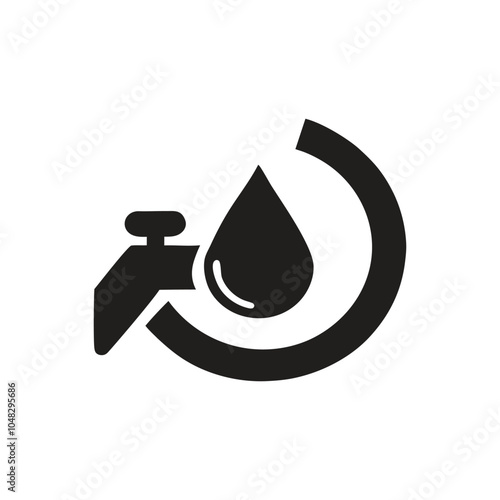 Outdoor Water Faucet Icon on white background