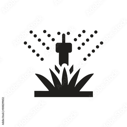 Pop up lawn sprinkler icon on white background