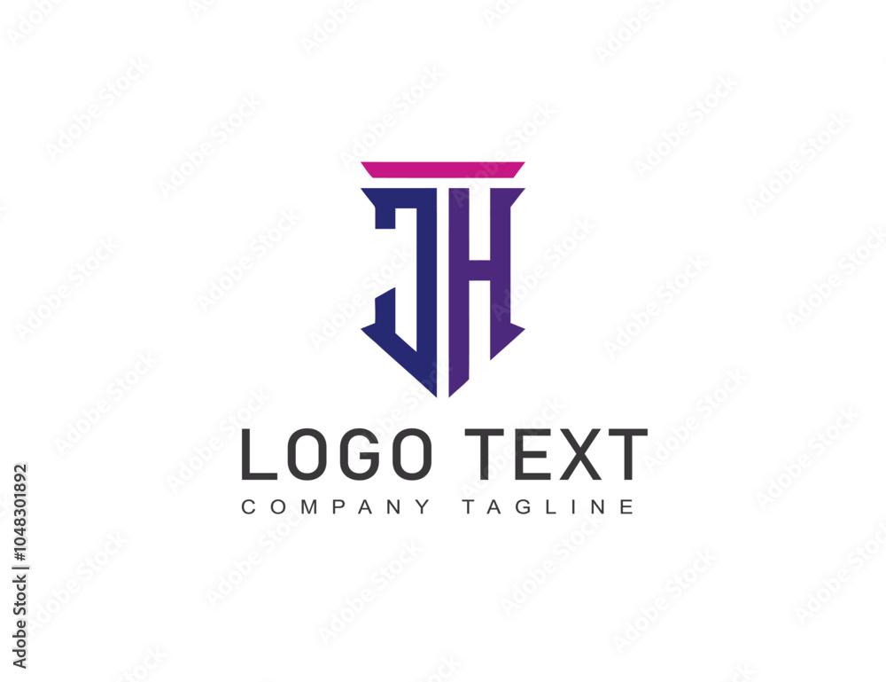 Abstract shape with initial letter j h logo design inspiration Abstract shape with initial letter j h logo design inspiration