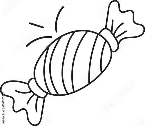 Candy. Wrapped sweets. Vector illustration. Minimalistic art.Line drawing.