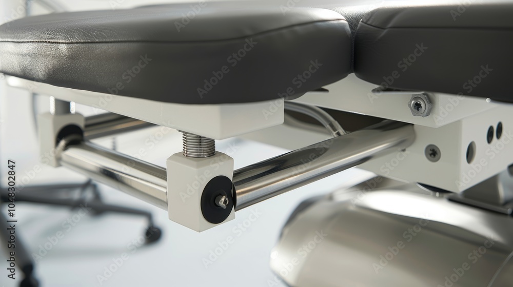 Modern medical office with an adjustable table in a clean, professional clinic setting Modern medical office with an adjustable table in a clean, professional clinic setting