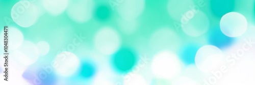 Abstract spring-themed banner featuring soft blue hues and blurred bokeh lights, creating a refreshing, nature-inspired backdrop. Perfect for seasonal designs. Created with generative AI technology