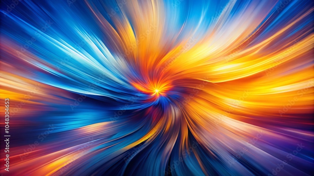 Obraz premium Vibrant Abstract Background in Long Exposure with Blue, Orange, Yellow, and Purple Tones for Dynamic Canvas Art
