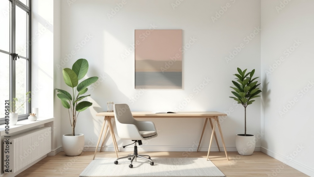 Minimalist Office Space with Artistic Touches for a Productive Environment Minimalist Office Space with Artistic Touches for a Productive Environment