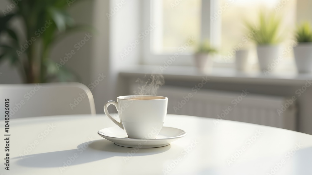 Bright and Calm Home Office Corner with Chair and Sunlight Bright and Calm Home Office Corner with Chair and Sunlight