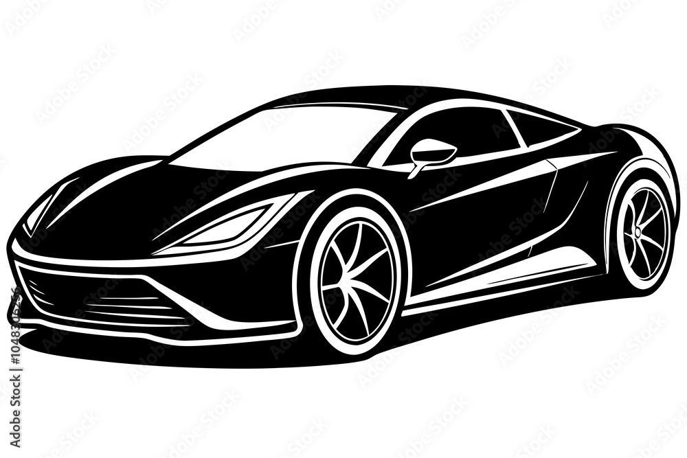 Fototapeta premium Sleek Modern Sports Car Silhouette Design