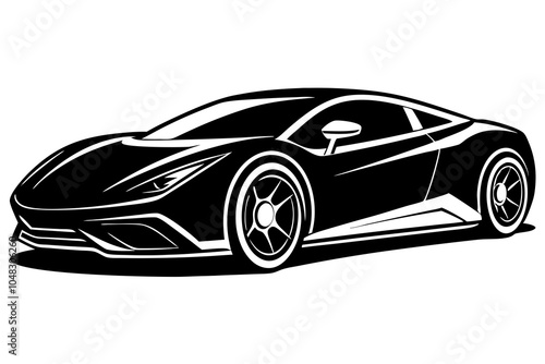 Sleek Modern Sports Car Silhouette Design