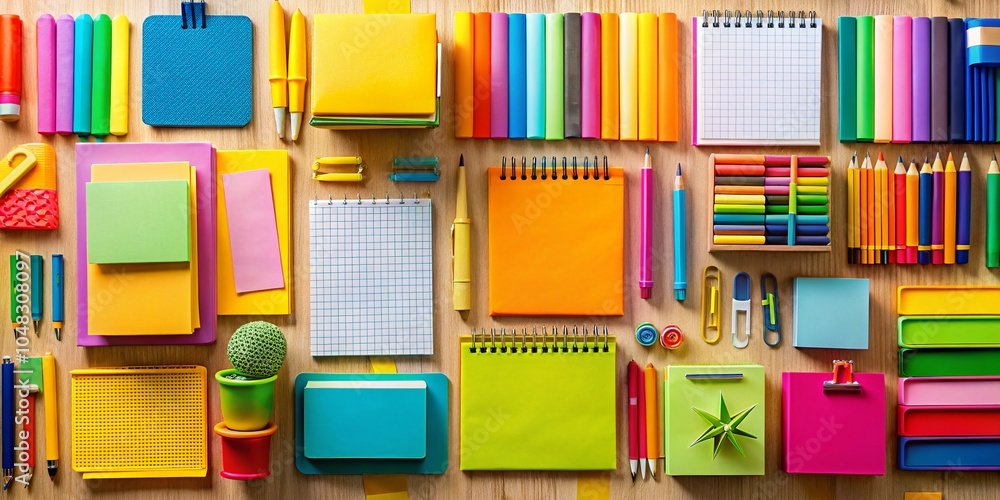 Vibrant Office Supplies Collection in Candid Photography for Creative Workspace Inspiration Vibrant Office Supplies Collection in Candid Photography for Creative Workspace Inspiration