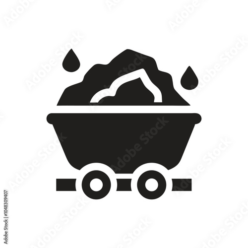 Coal Fossil Fuel Vector Icon on white background