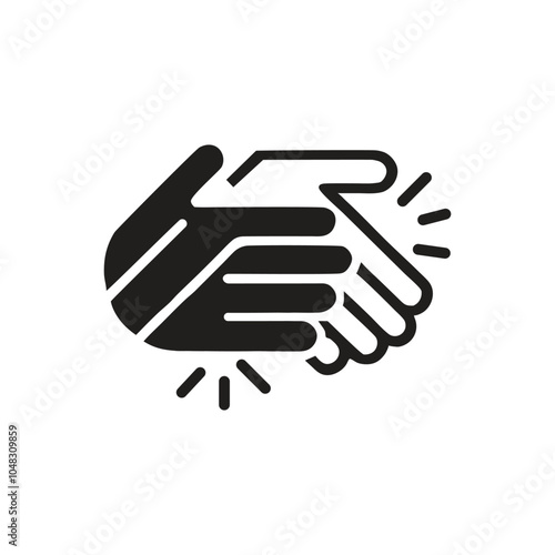 Hands clapping icon on white background