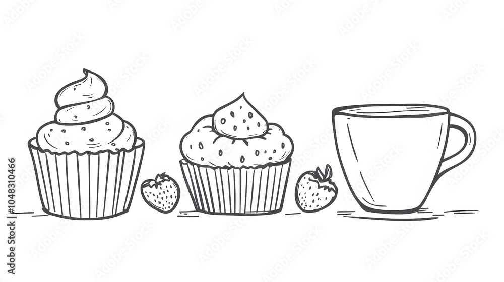 A cozy Halloween still life featuring a pumpkin cake, fresh strawberries, and a warm drink on a white plate, perfect for a sweet breakfast or snack A cozy Halloween still life featuring a pumpkin cake, fresh strawberries, and a warm drink on a white plate, perfect for a sweet breakfast or snack