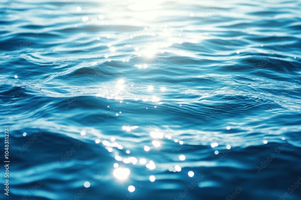 Sunlight shimmering on the surface of azure waves Sunlight shimmering on the surface of azure waves