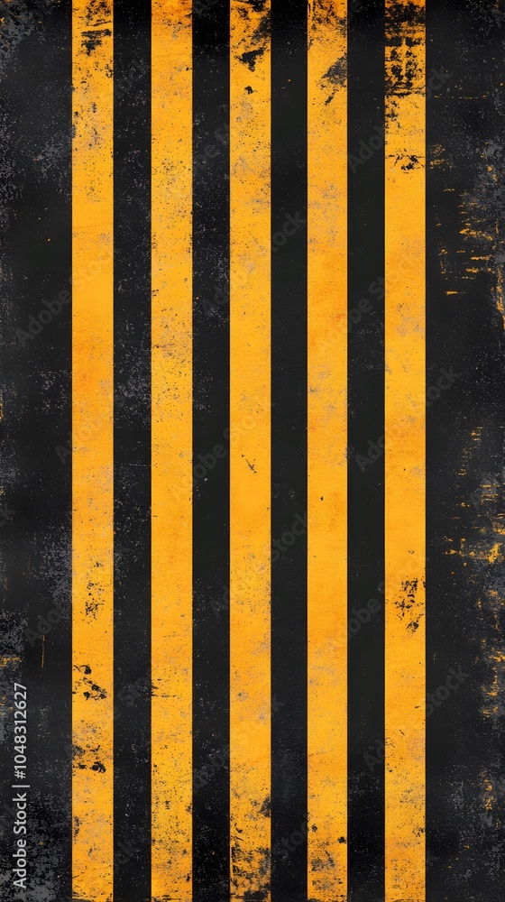 A black and yellow striped background with an industrial-style design A black and yellow striped background with an industrial-style design