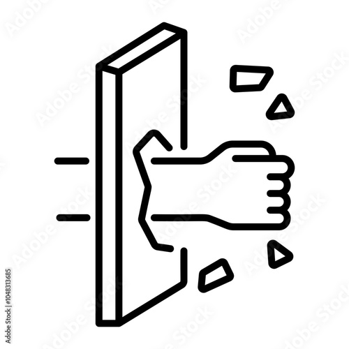 Breaking barrier icon in linear style 