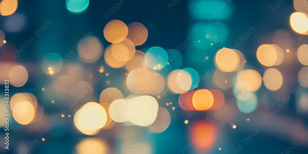 Fototapeta premium abstract Blurred City Lights Bokeh Background