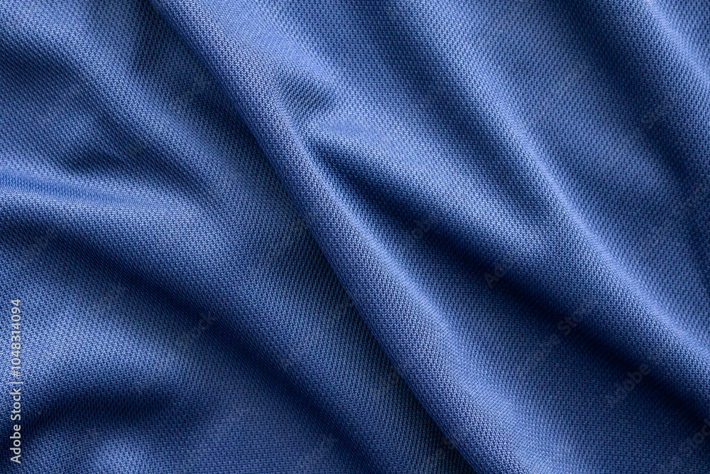 Fototapeta premium Blue sports clothing fabric football shirt jersey texture
