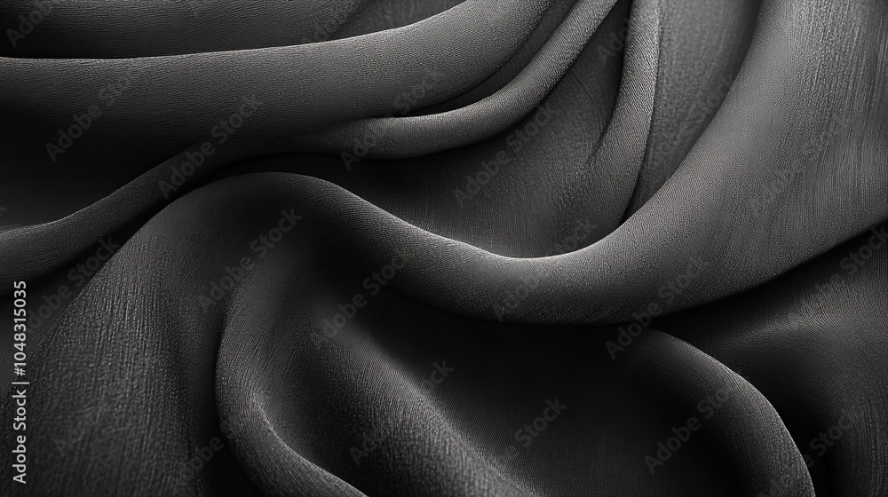 Obraz premium Abstract Background, Smooth Elegant Black Satin Silk, Fabric Texture, Luxury Cloth Background.