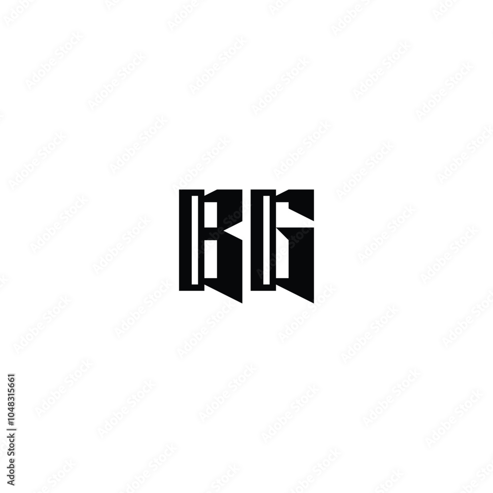 Obraz premium BG monogram logo design letter text name symbol monochrome logotype alphabet character simple logo