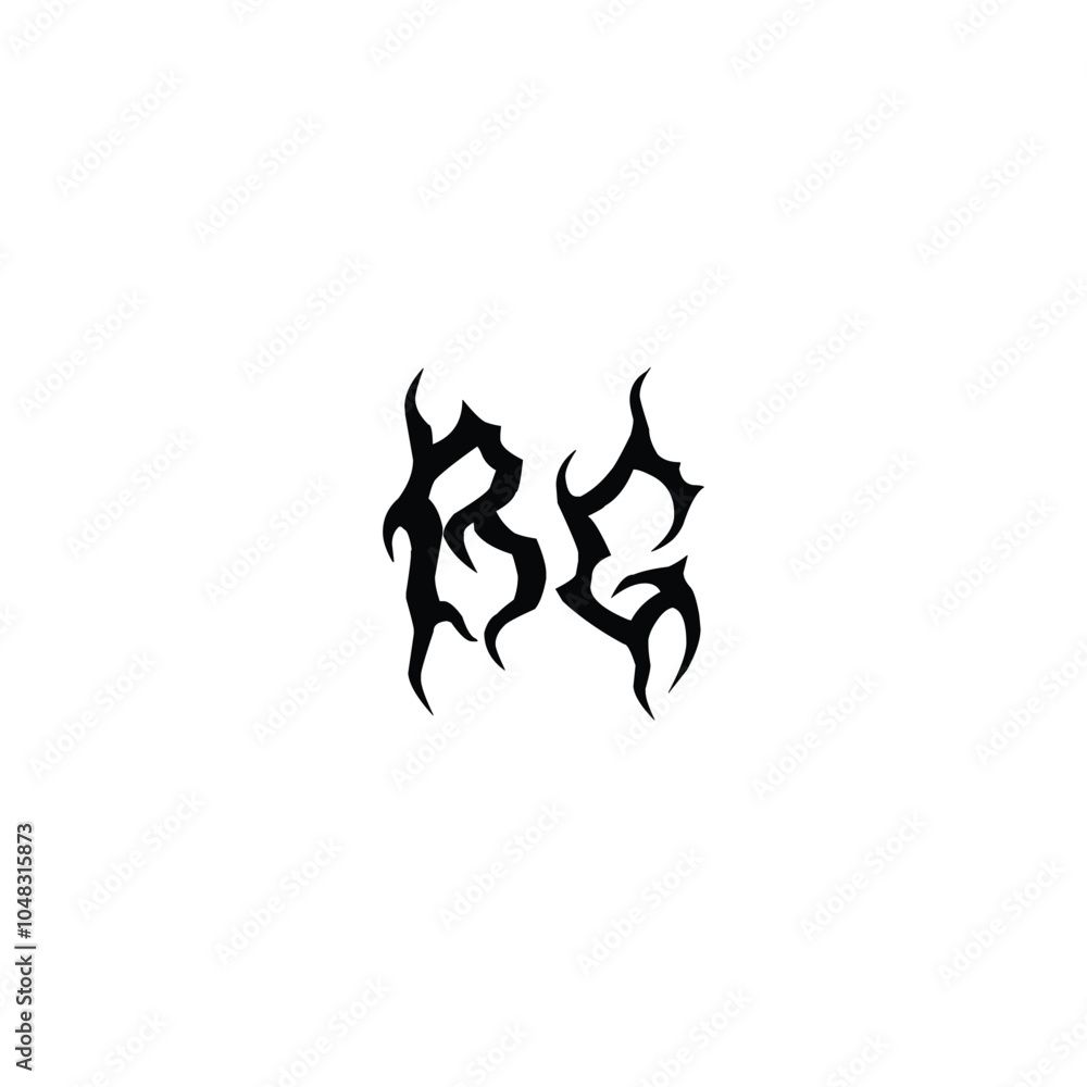 Obraz premium BG monogram logo design letter text name symbol monochrome logotype alphabet character simple logo