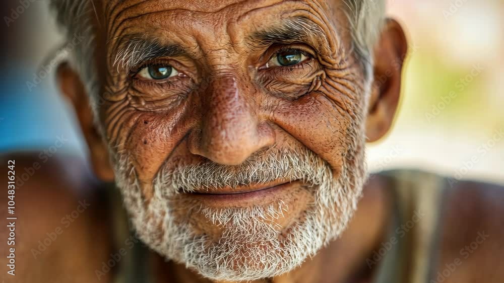 An elderly man with a white beard smiles warmly at the camera An elderly man with a white beard smiles warmly at the camera