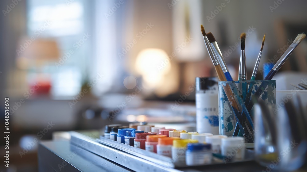 paint brushes variety on table. Painting brushes set collection background
paint brushes variety on table. Painting brushes set collection background
