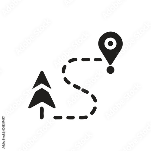 Map Route Icon on white background