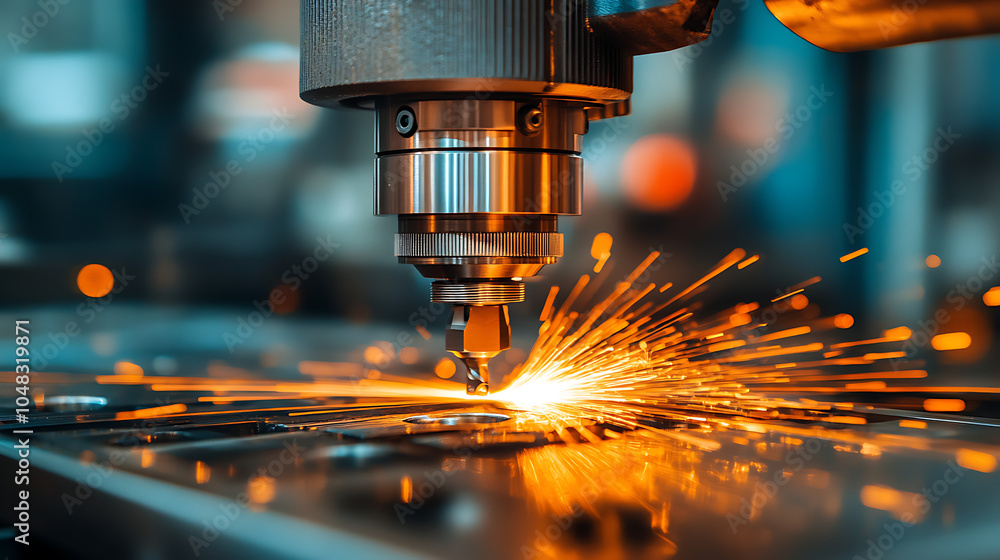 Modern CNC machine milling metal, Modern CNC machine milling metal,