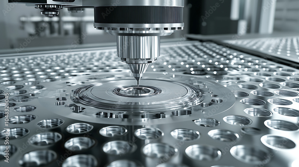 Modern CNC machine milling metal, Modern CNC machine milling metal,