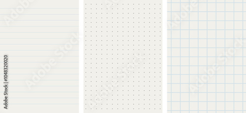 Grid empty background, square, line dot graph paper, school math sheet, grid paper sheet. Memo list, bullet journal list blank, architectural graph
