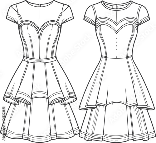 illustration of a dress on a mannequin