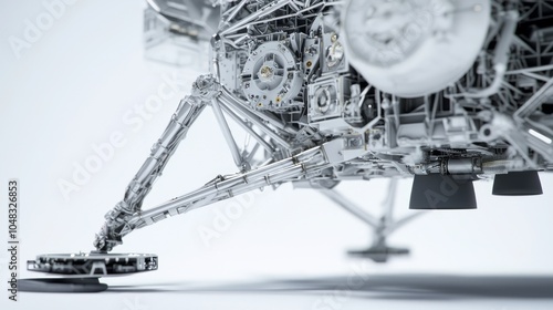 Precision Engineering: Close-up of Lunar Module Landing Gear Revealing Intricate Design for Safe Moon Landings photo