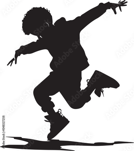 Hip hop dance child - vector image of child dance - dancing image 