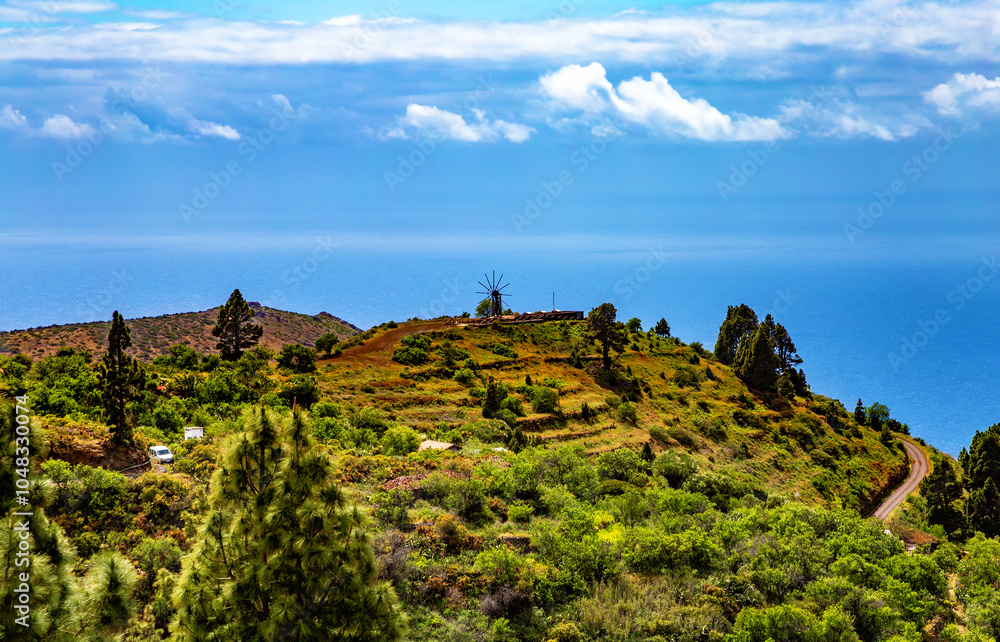 Fototapeta premium Gofio Mill, Las Tricias, Island La Palma, Spain, Europe.