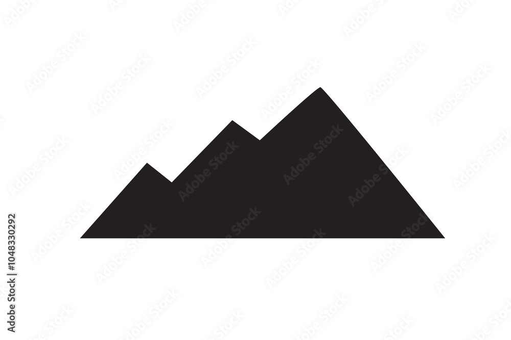 Majestic mountain silhouette vector illustration - black and white mountain range clipart Majestic mountain silhouette vector illustration - black and white mountain range clipart