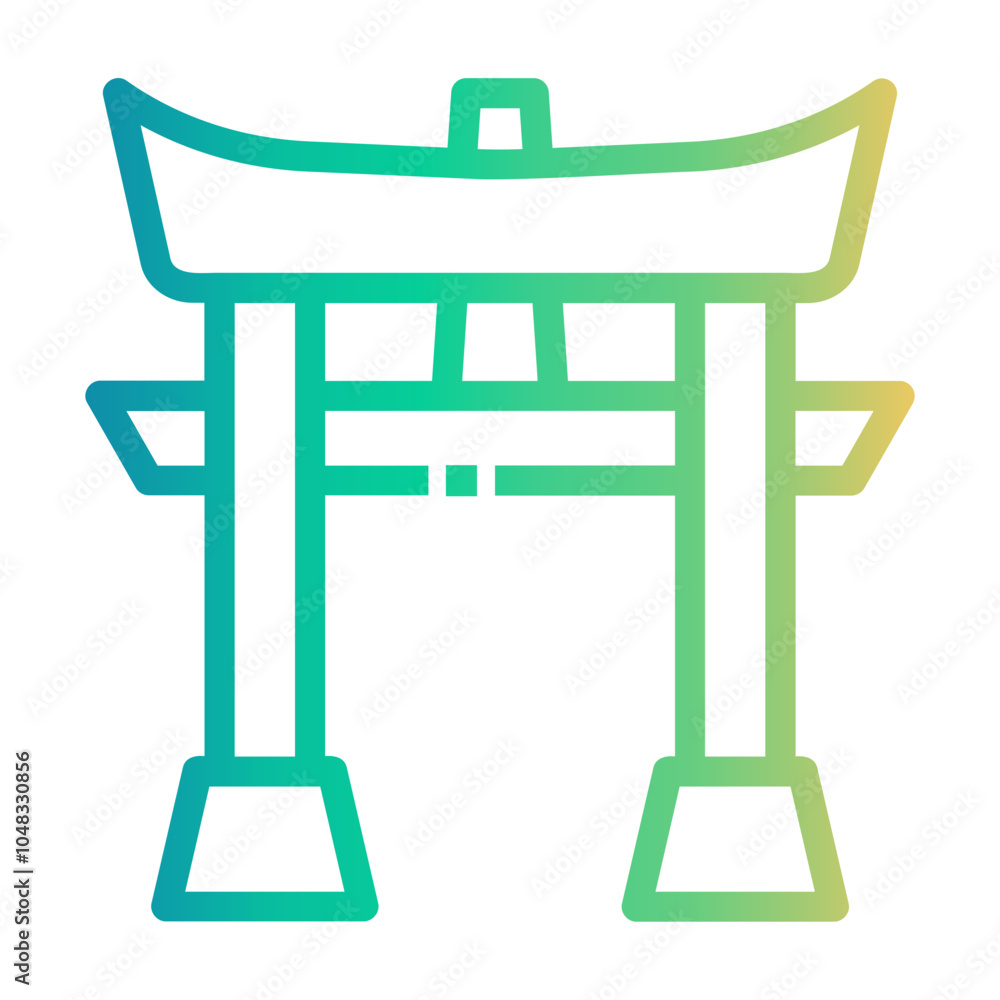Shinto Line Gradient Icon Shinto Line Gradient Icon